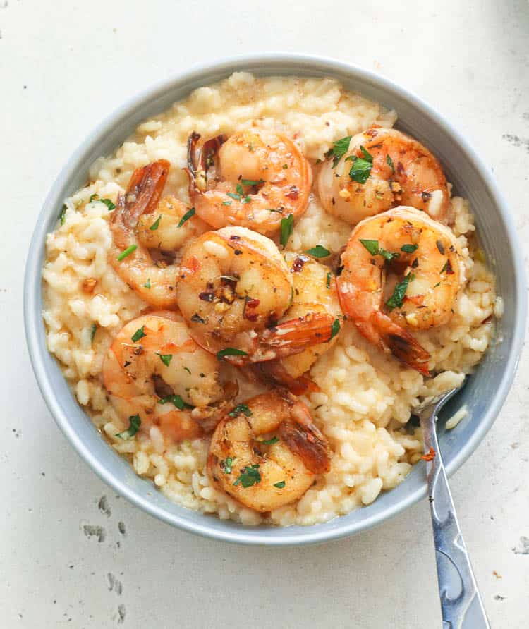 Shrimp Risotto with Spoon