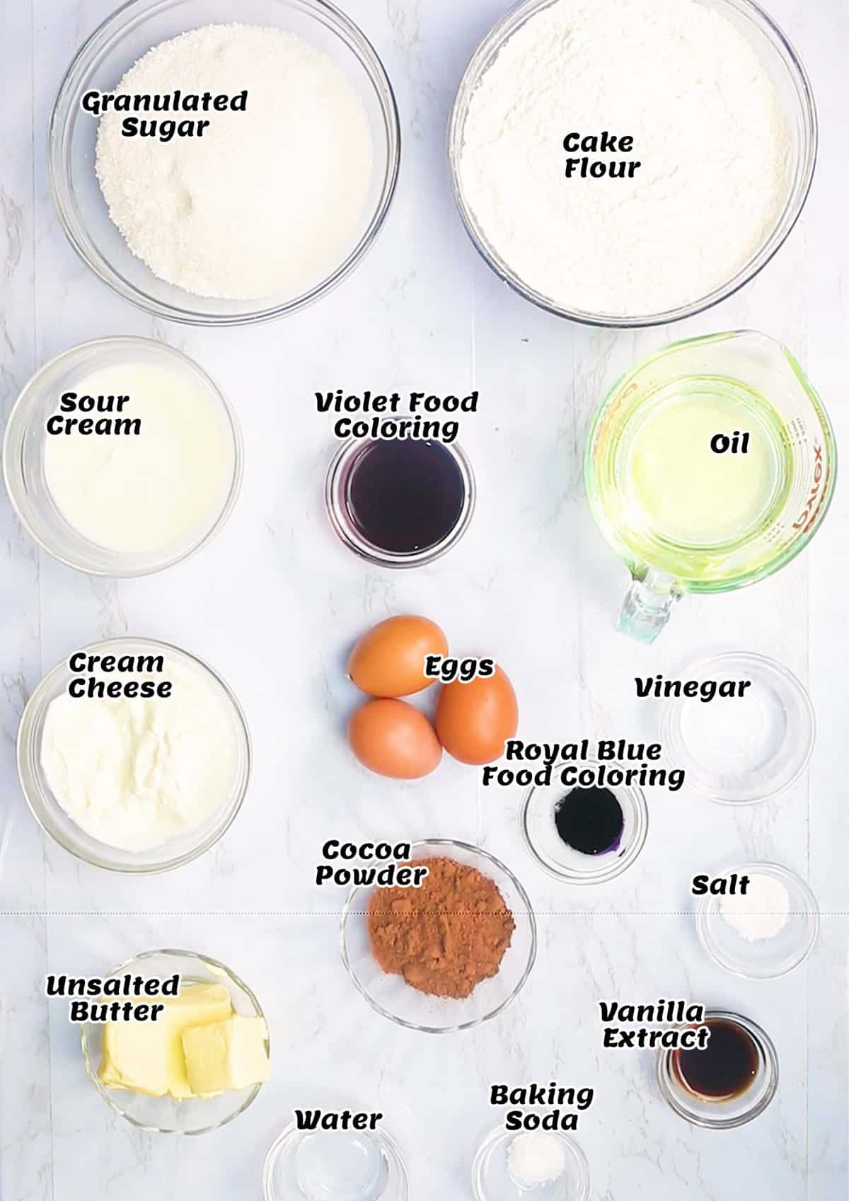 Recipe Ingredients Blue velvet cake 