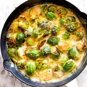 Deliciosly creamy Brussels sprouts