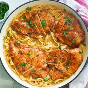 Cajun Chicken Alfredo in a Pan