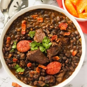 A freshly served bowl of feijoada perfect for Black History Month