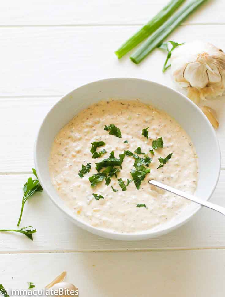 Remoulade Sauce garnished with parsley