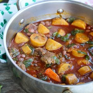 Freshly made plantain and beans for a delicious one pot meal