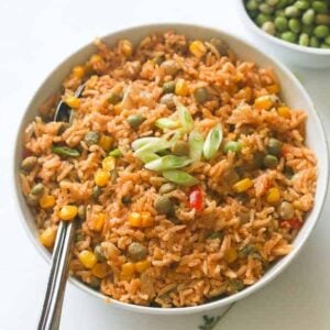 Jamaican pigeon peas and rice with extra peas for Caribbean comfort food