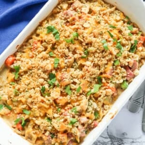 Fresh from the oven soul food ham casserole perfect for Mother's Day brunch