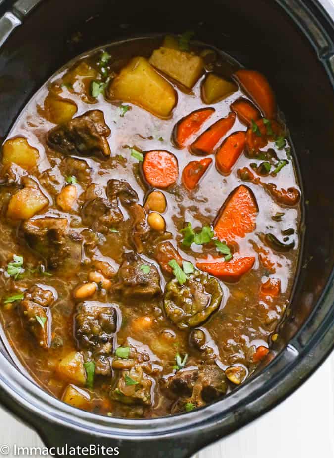 Crazy tasty slow cooker oxtail soup ready to enjoy