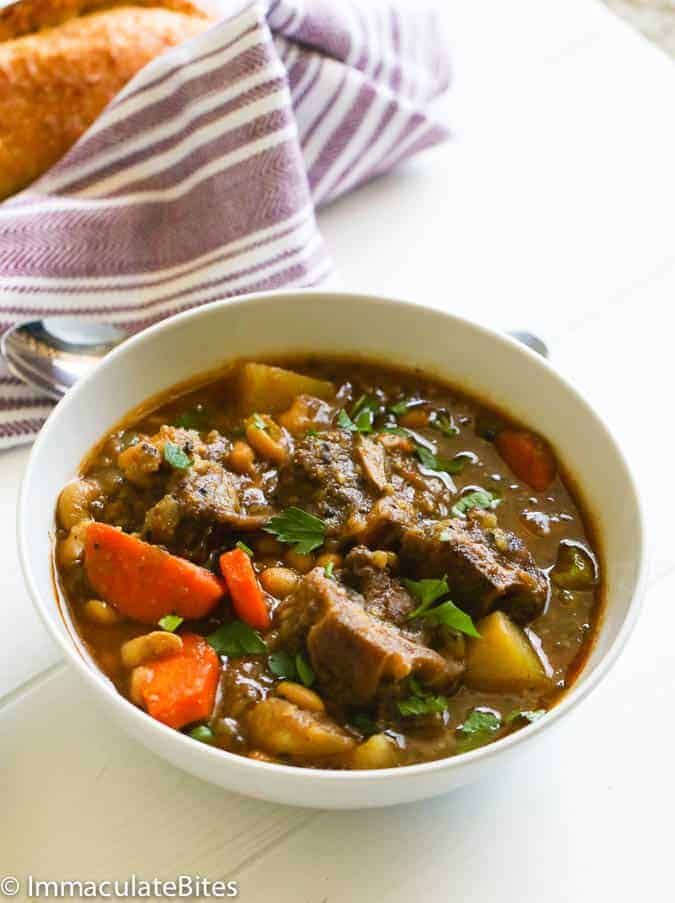 A delicious bowl of oxtail soup