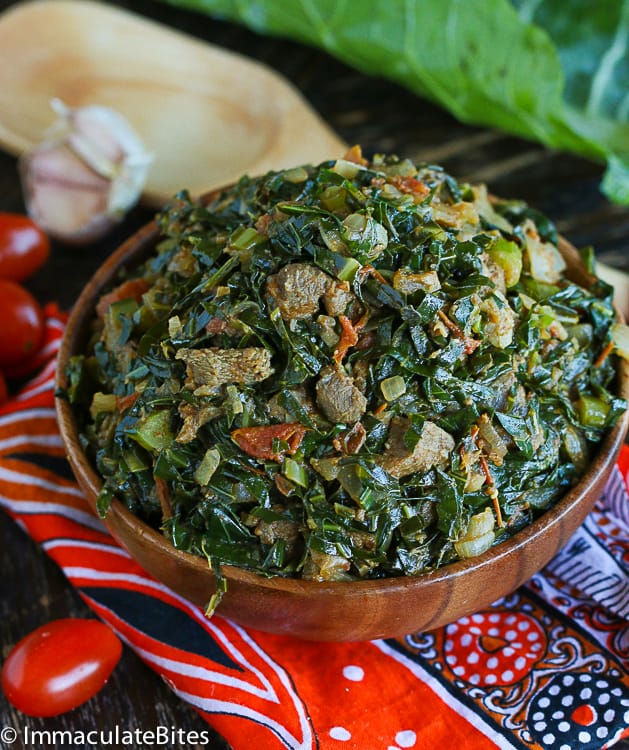 Sukuma Wiki with collard greens and beef