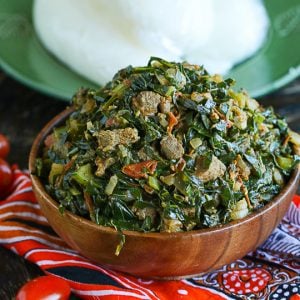 Sukuma wiki ready to enjoy with ugali in the background