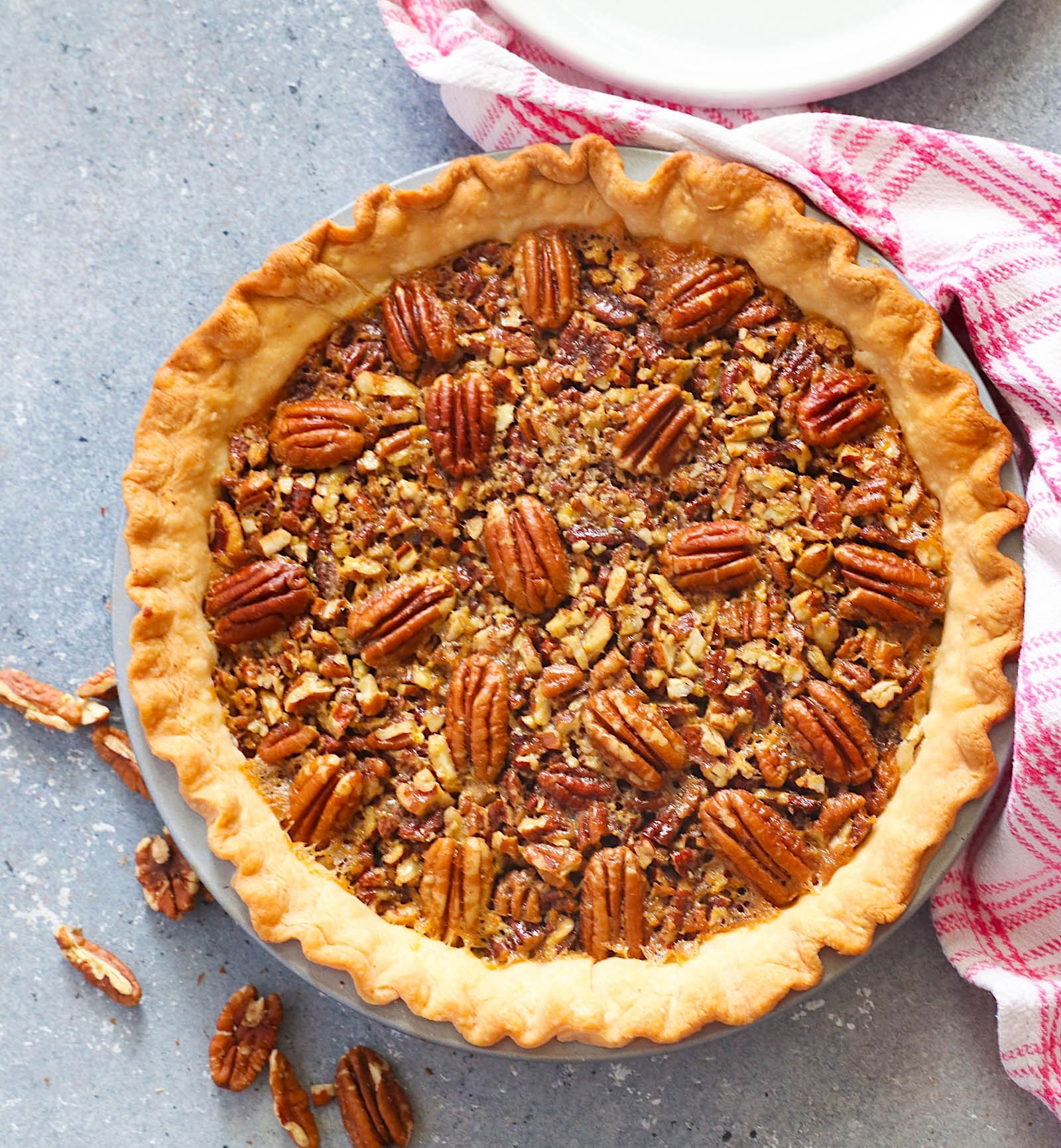 No Syrup Pecan Pie cooling and soon ready to enjoy