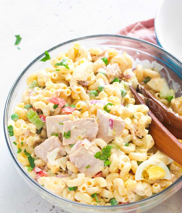 Creamy Tuna Macaroni Salad ready to enjoy with the family