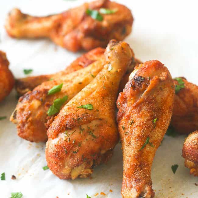 Crispy Baked Chicken Legs fresh from the oven are insanely good