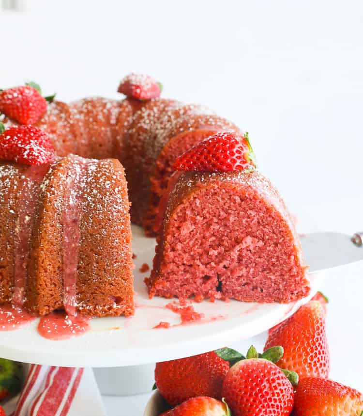 Strawberry Pound Cake Ready to Serve