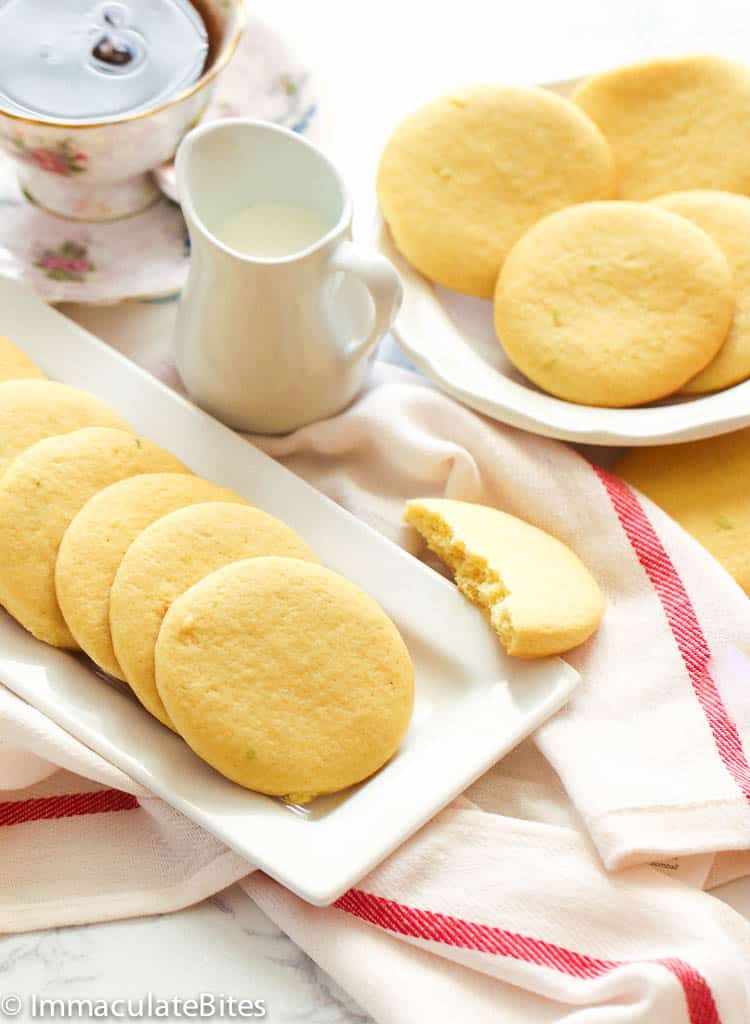 Snacking on tea cakes served with a cup of tea