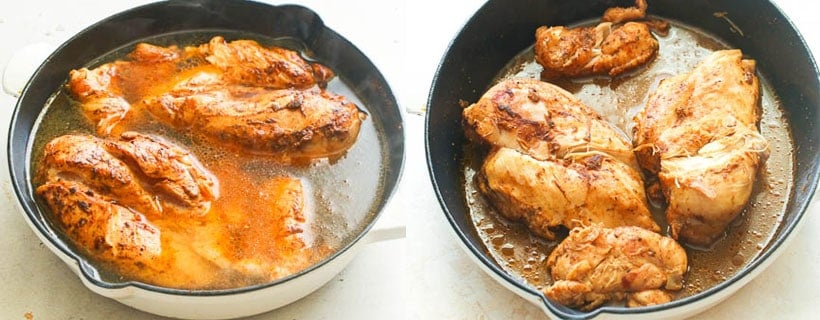 Seasoned Chicken simmered in a broth