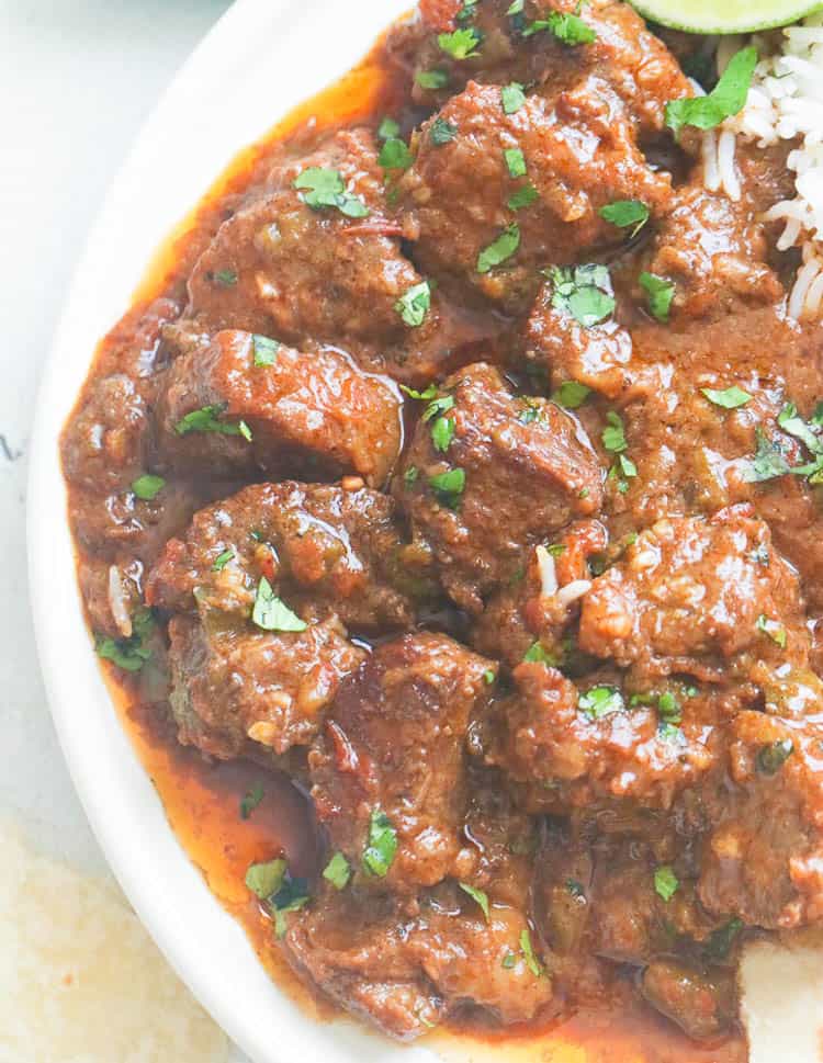 carne guisada on a plate