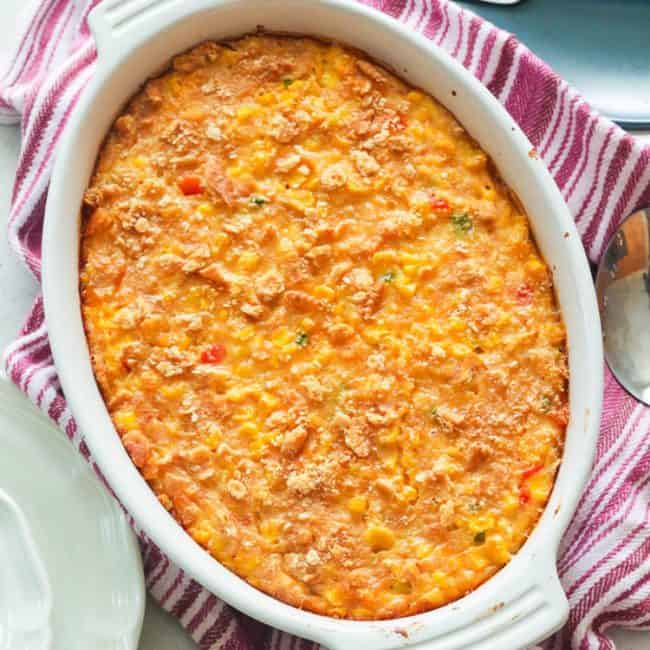 Scalloped Corn fresh from the oven ready to please