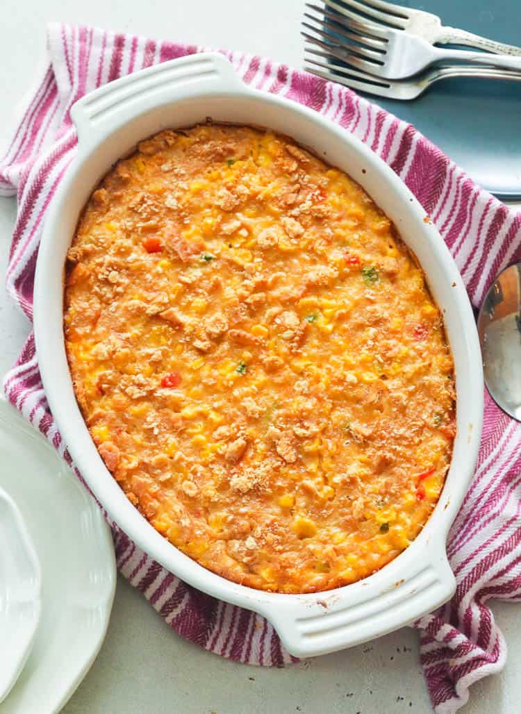 Scalloped Corn fresh from the oven ready to please