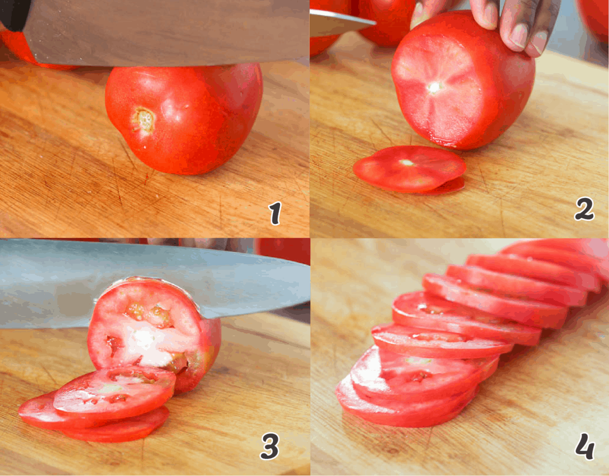 round tomato cuts